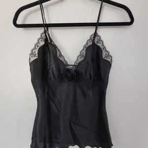 Sexy Black Satin Lingerie Top